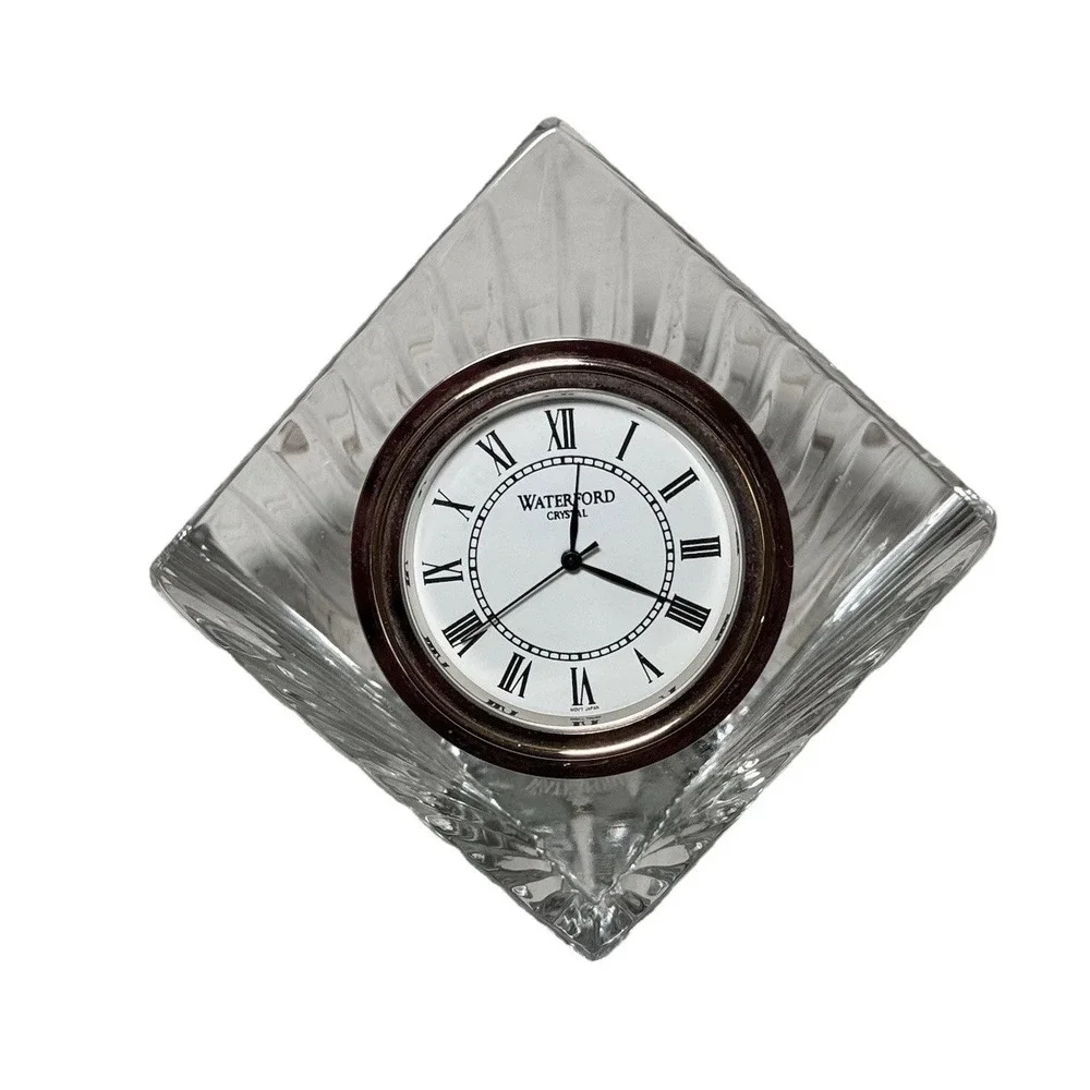 Waterford Crystal Meridian Pyramid Clock Signed Ireland‎